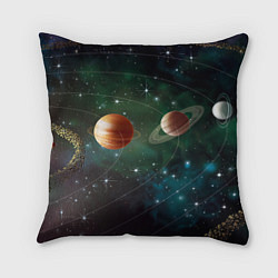 Подушка квадратная Планетная система, цвет: 3D-принт