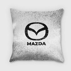 Подушка квадратная Mazda с потертостями на светлом фоне, цвет: 3D-принт