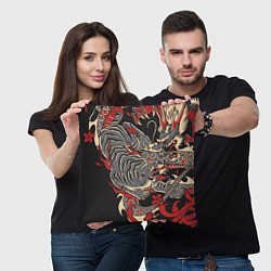 Подушка квадратная Борьба тигра с драконом, цвет: 3D-принт — фото 2