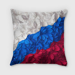 Подушка квадратная Флаг России из цветов, цвет: 3D-принт