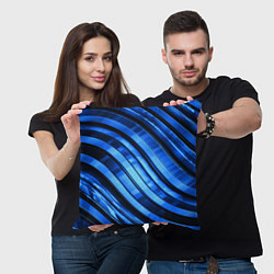 Подушка квадратная Темно-синий металлик, цвет: 3D-принт — фото 2