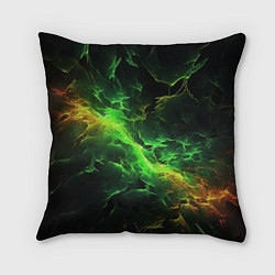Подушка квадратная Зеленая молния, цвет: 3D-принт