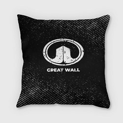 Подушка квадратная Great Wall с потертостями на темном фоне, цвет: 3D-принт
