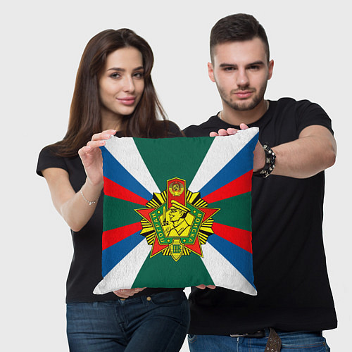 Подушка квадратная Пограничные войска России / 3D-принт – фото 3
