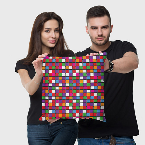 Подушка квадратная Color cubes / 3D-принт – фото 3