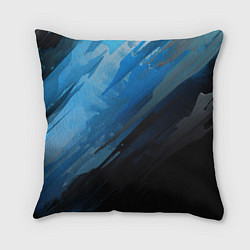 Подушка квадратная Black blue style, цвет: 3D-принт