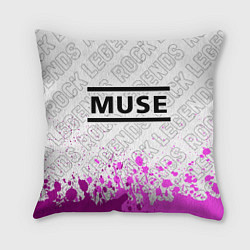 Подушка квадратная Muse rock legends: символ сверху, цвет: 3D-принт