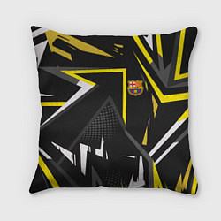 Подушка квадратная ФК Барселона эмблема, цвет: 3D-принт
