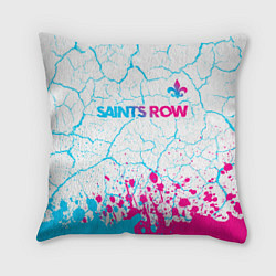 Подушка квадратная Saints Row neon gradient style: символ сверху, цвет: 3D-принт