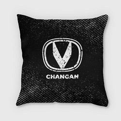 Подушка квадратная Changan с потертостями на темном фоне, цвет: 3D-принт