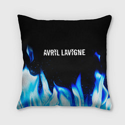 Подушка квадратная Avril Lavigne blue fire, цвет: 3D-принт