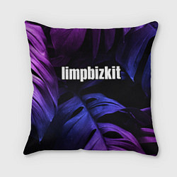 Подушка квадратная Limp Bizkit neon monstera, цвет: 3D-принт