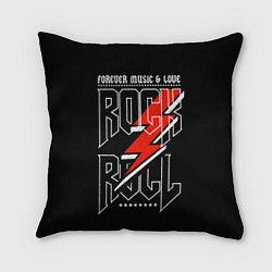 Подушка квадратная Rock and Roll Forever, цвет: 3D-принт