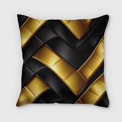 Подушка квадратная Gold black luxury, цвет: 3D-принт