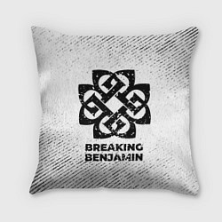 Подушка квадратная Breaking Benjamin с потертостями на светлом фоне, цвет: 3D-принт