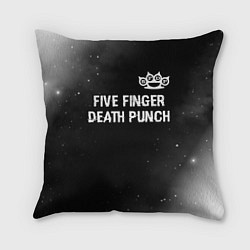 Подушка квадратная Five Finger Death Punch glitch на темном фоне: сим, цвет: 3D-принт