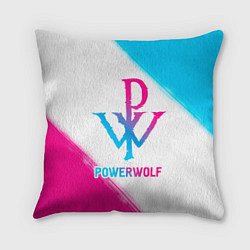 Подушка квадратная Powerwolf neon gradient style