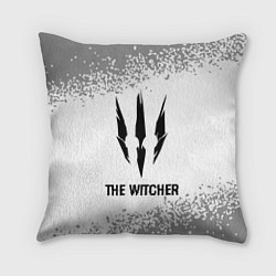 Подушка квадратная The Witcher glitch на светлом фоне, цвет: 3D-принт