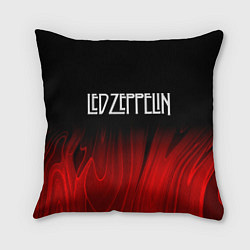 Подушка квадратная Led Zeppelin red plasma, цвет: 3D-принт