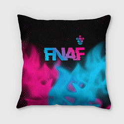Подушка квадратная FNAF - neon gradient: символ сверху, цвет: 3D-принт