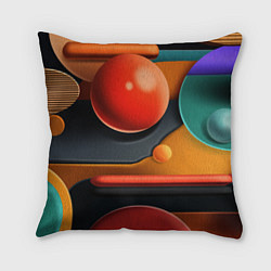 Подушка квадратная Геометрия фигур, цвет: 3D-принт