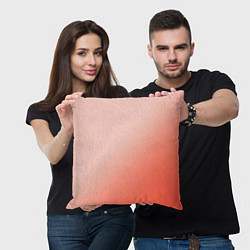 Подушка квадратная Градиент персиковый, цвет: 3D-принт — фото 2