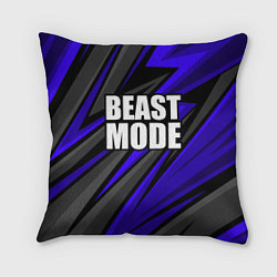 Подушка квадратная Beast mode - синяя униформа, цвет: 3D-принт
