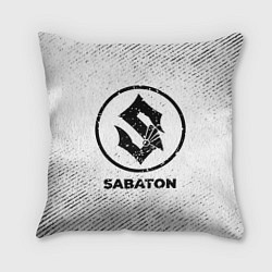 Подушка квадратная Sabaton с потертостями на светлом фоне, цвет: 3D-принт