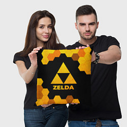 Подушка квадратная Zelda - gold gradient, цвет: 3D-принт — фото 2