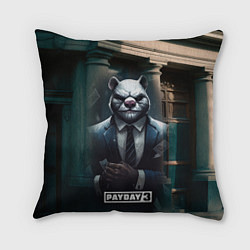 Подушка квадратная Payday 3 white bear, цвет: 3D-принт