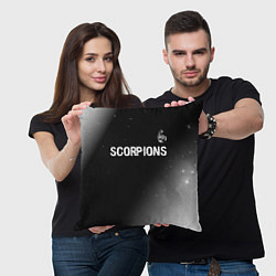 Подушка квадратная Scorpions glitch на темном фоне: символ сверху, цвет: 3D-принт — фото 2