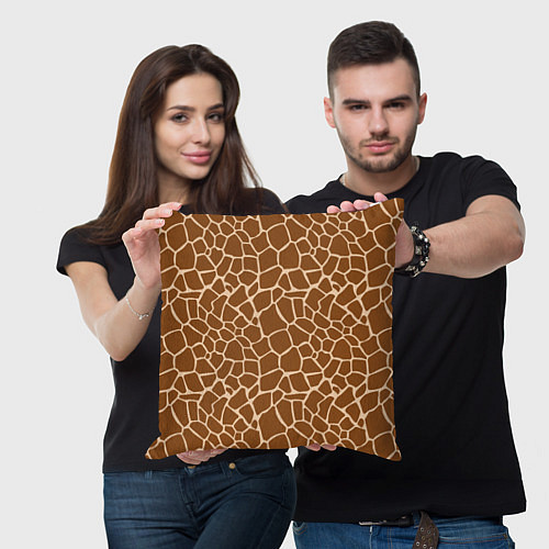 Подушка квадратная Пятнистая шкура жирафа / 3D-принт – фото 3