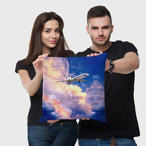 Подушка квадратная Ту-154М Взлет / 3D-принт – фото 3