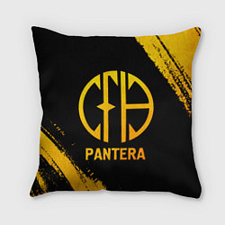 Подушка квадратная Pantera - gold gradient, цвет: 3D-принт