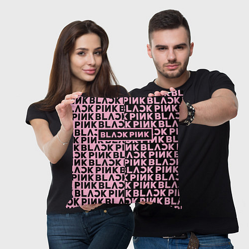 Подушка квадратная Blackpink - pink text / 3D-принт – фото 3