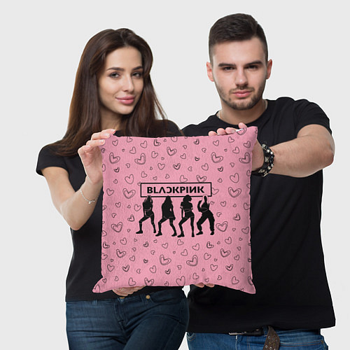 Подушка квадратная Blackpink силуэт / 3D-принт – фото 3