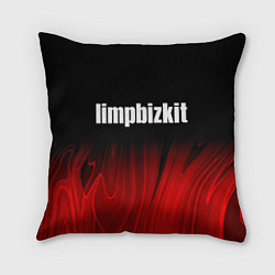 Подушка квадратная Limp Bizkit red plasma, цвет: 3D-принт