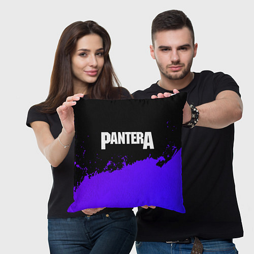 Подушка квадратная Pantera purple grunge / 3D-принт – фото 3