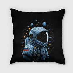 Подушка квадратная Русский космонавт, цвет: 3D-принт