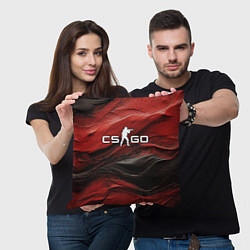 Подушка квадратная Dark red CS GO, цвет: 3D-принт — фото 2