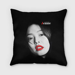 Подушка квадратная Blackpink Jennie Red lips, цвет: 3D-принт