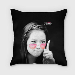 Подушка квадратная Blackpink Jisoo Attention sign, цвет: 3D-принт