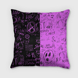 Подушка квадратная Dead inside purple black, цвет: 3D-принт