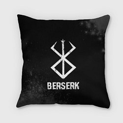 Подушка квадратная Berserk glitch на темном фоне, цвет: 3D-принт
