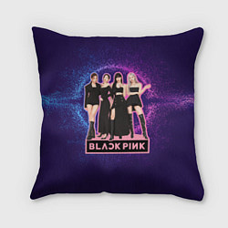 Подушка квадратная Blackpink девушки с лого, цвет: 3D-принт