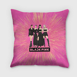 Подушка квадратная Blackpink девушки с лого, цвет: 3D-принт