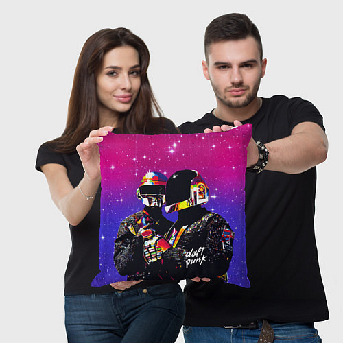 Подушка квадратная Daft Punk Discovery / 3D-принт – фото 3