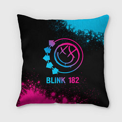 Подушка квадратная Blink 182 - neon gradient, цвет: 3D-принт