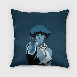 Подушка квадратная Spike Spiegel blue, цвет: 3D-принт