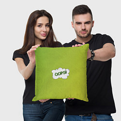 Подушка квадратная Oops на градиенте зеленом, цвет: 3D-принт — фото 2